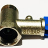 Клапан для водонагревателя предохранительный 1/2, с ручкой, 8 бар, 0.8 МПа, код 100508